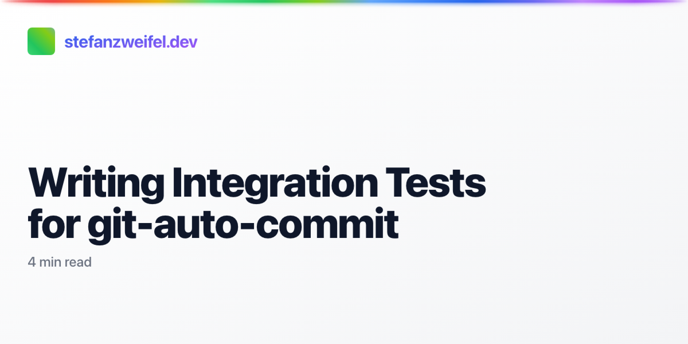 Writing Integration Tests for git-auto-commit | stefanzweifel.dev